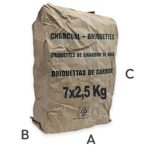Bricchette di carbonella - Sacco da 2,5 kg - Imballo