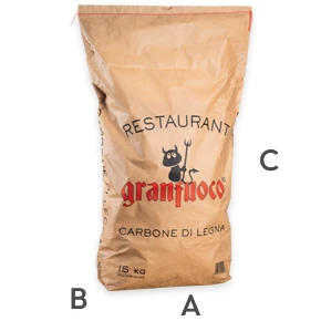 Carbone di legna mix professional quality - Sacco da 15,0 kg - Imballo